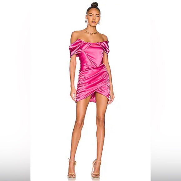 superdown tianna corset dress Aurora Mini in Magenta The product images (without Color:Monochrome Black satin show-by-brand Zara - Poplin Godet